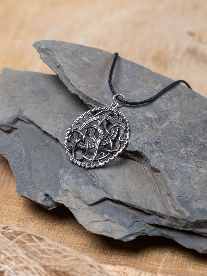 Silver pendant Celtic snake