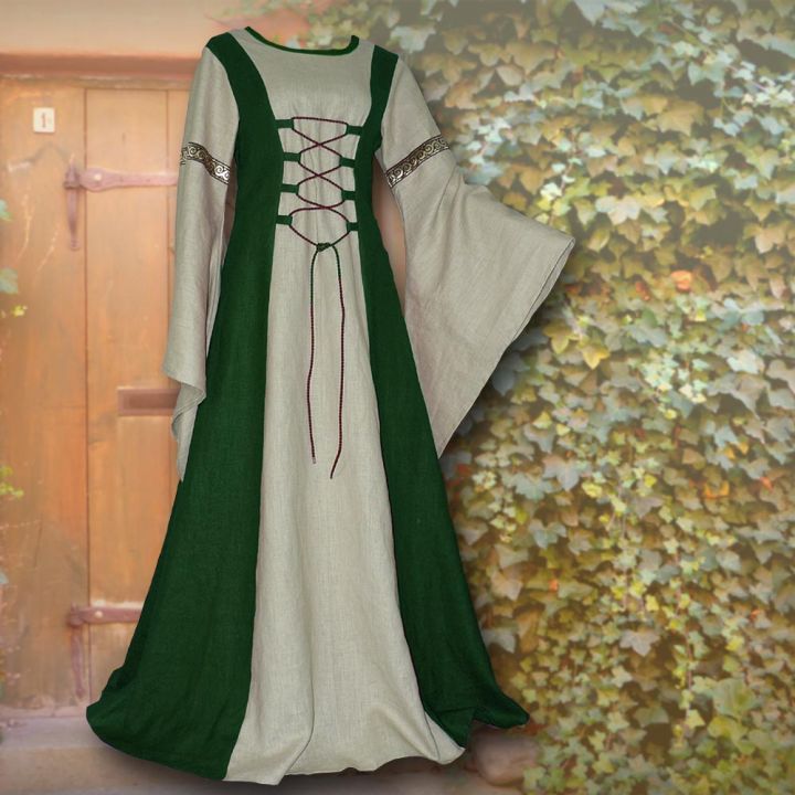 Dress Katharina forest green-sand