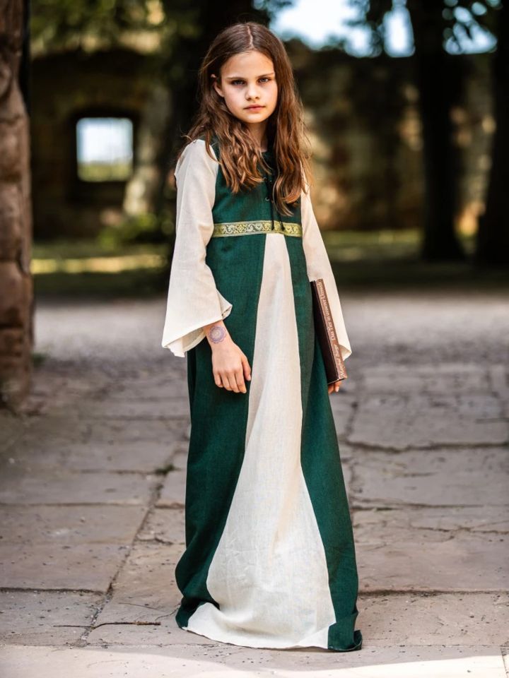 Children's dress "Piccolina" green-nature