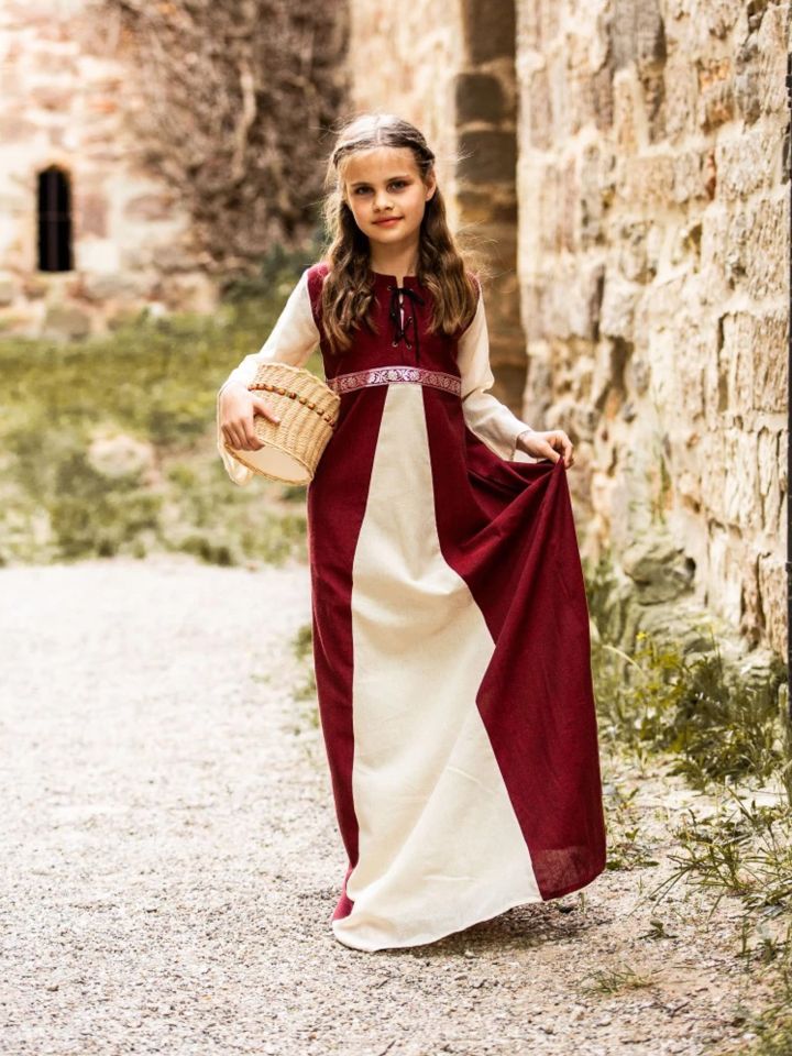 Children's dress "Piccolina" red-nature