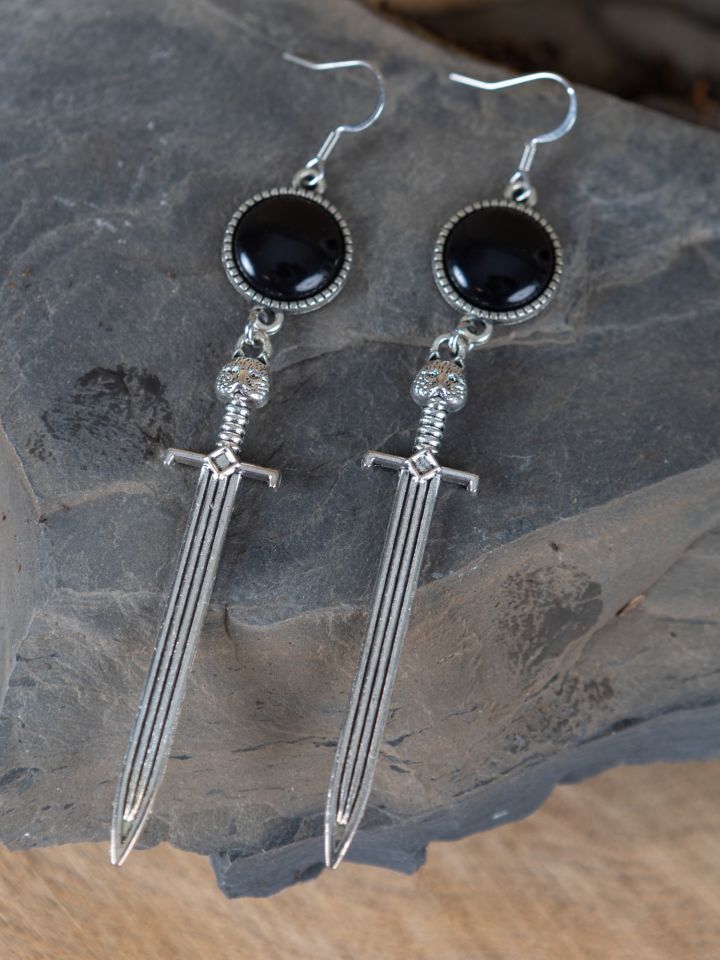 Earrings sword black