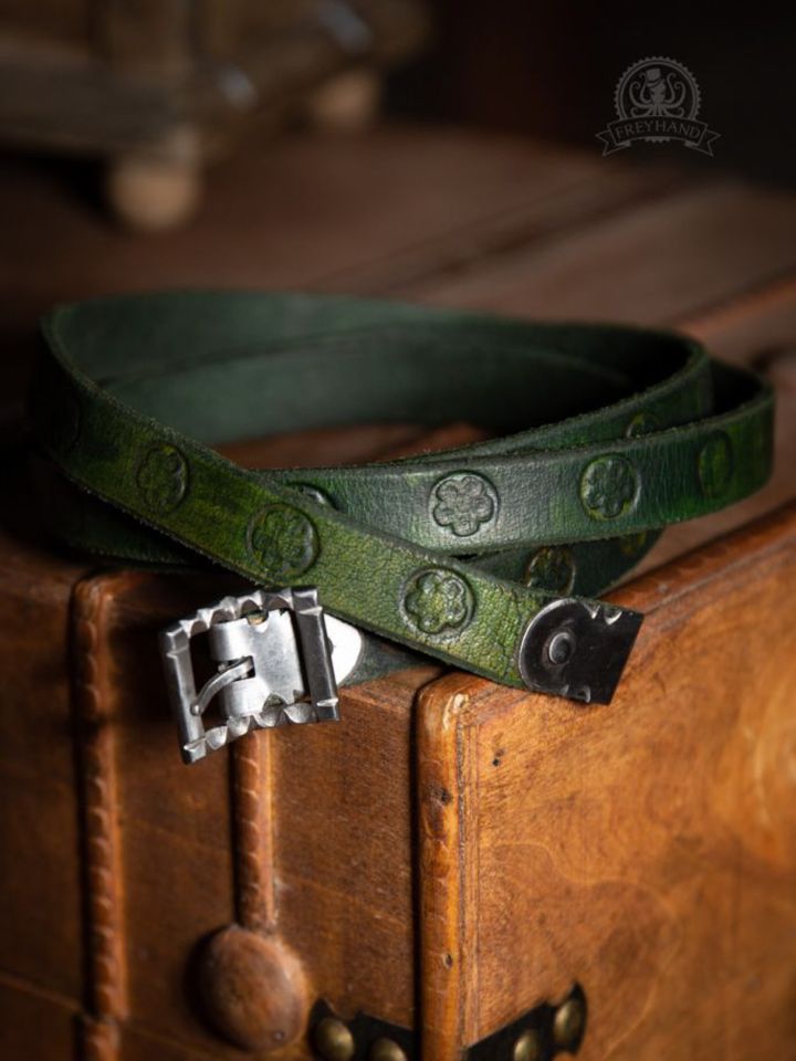 Oswald green leather belt