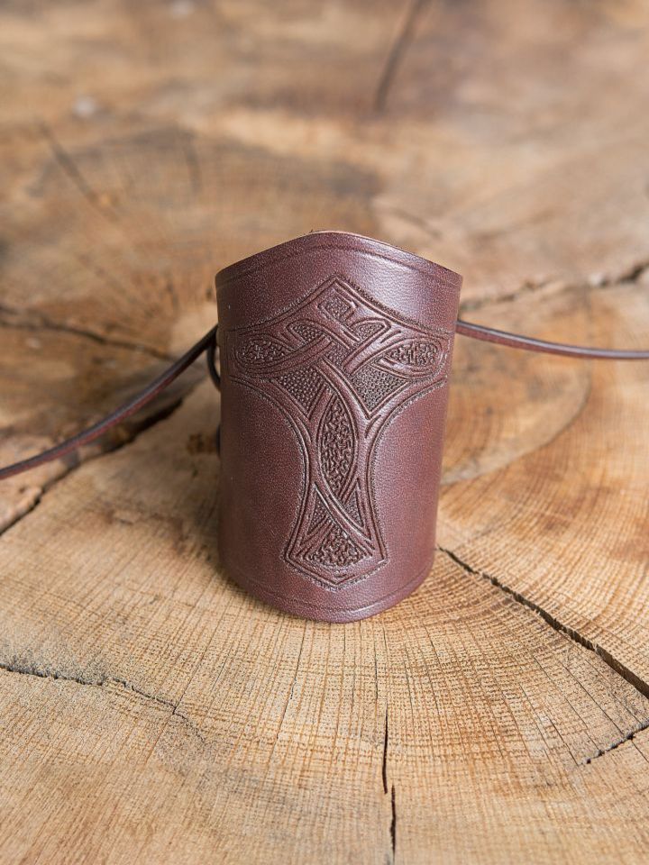 Arm cuff embossed with Thor's hammer black