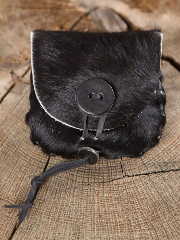 Cowhide belt pouch black