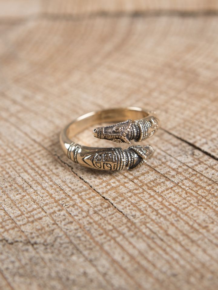 Bronze dragon head ring