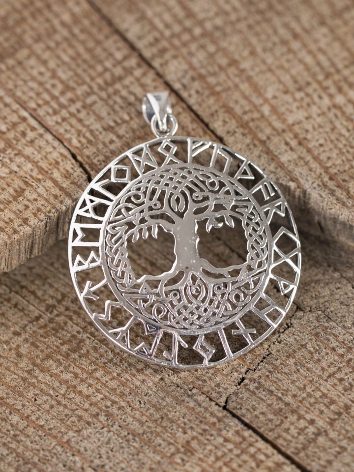 Tree of life pendant with runes