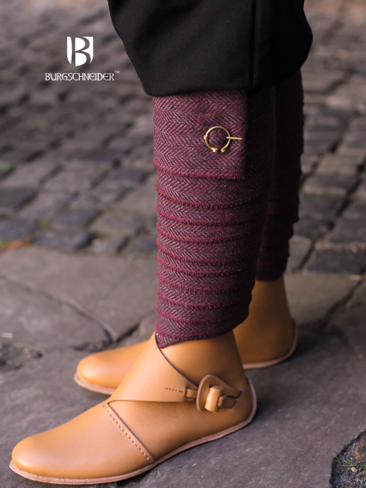 Calf wrap Asgar wool bordeaux-grey