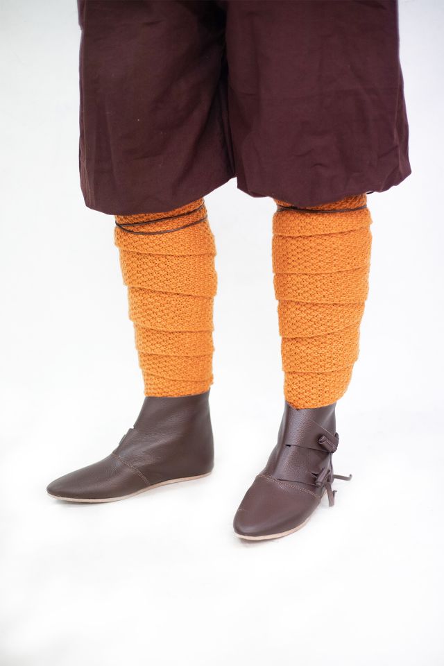 Wool knit calf wrap Askil orange