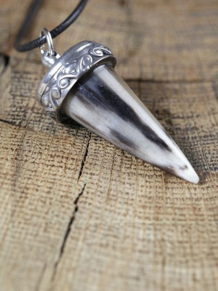 Horn tip with pewter rim