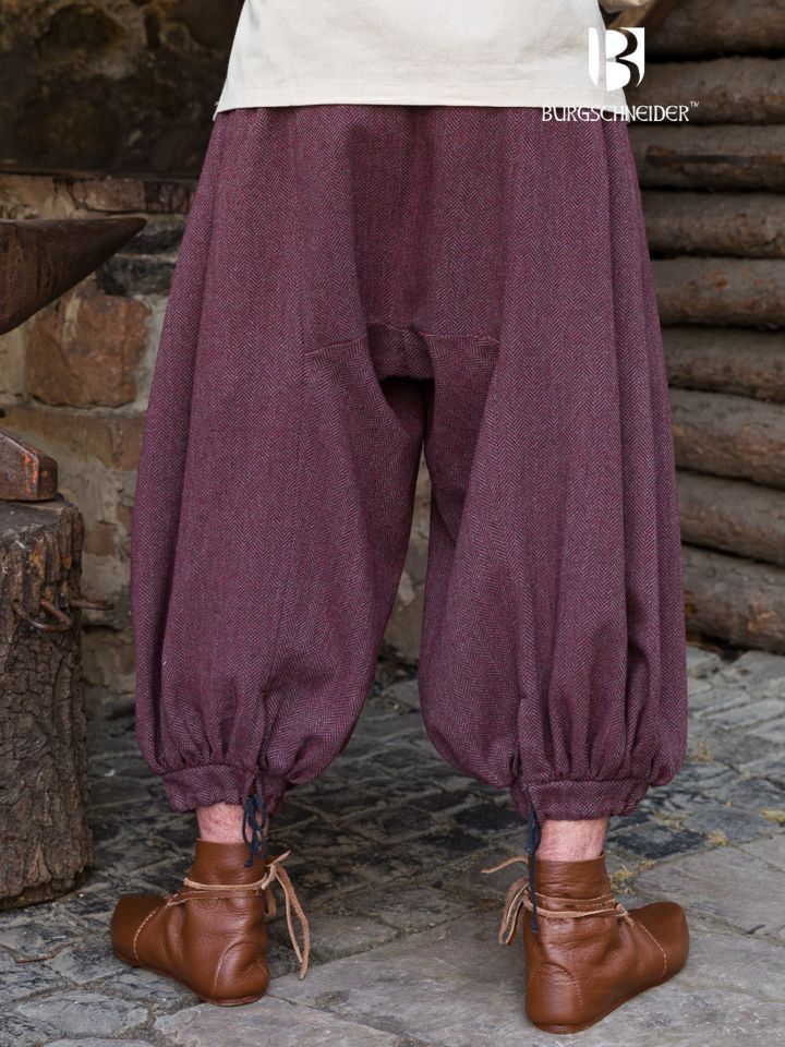 Rush trousers Borys Herringbone burgundy/grey 2