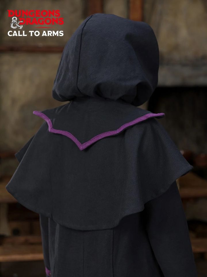 D&D Warlock hood with collar black-purple 2