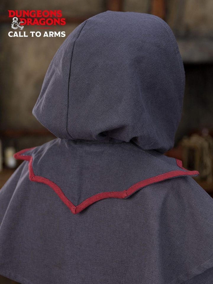 D&D Warlock hood with collar gray-red 2