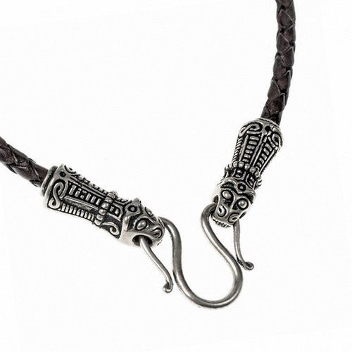 Viking leather necklace "Mandermark" black 2