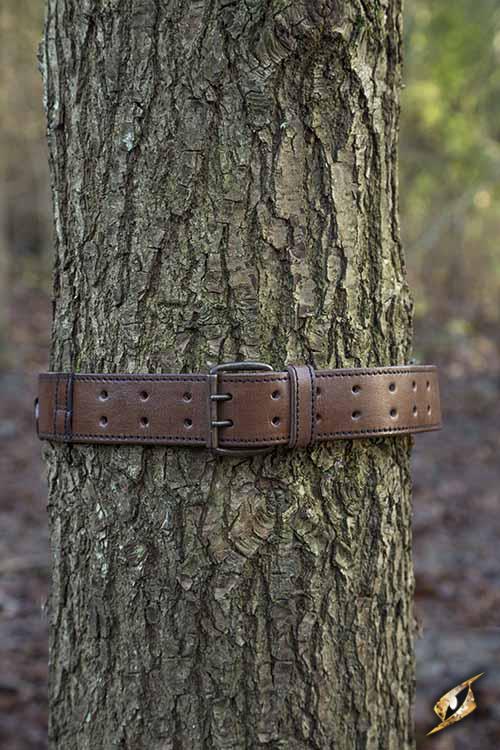 Belt with retaining rings brown 2