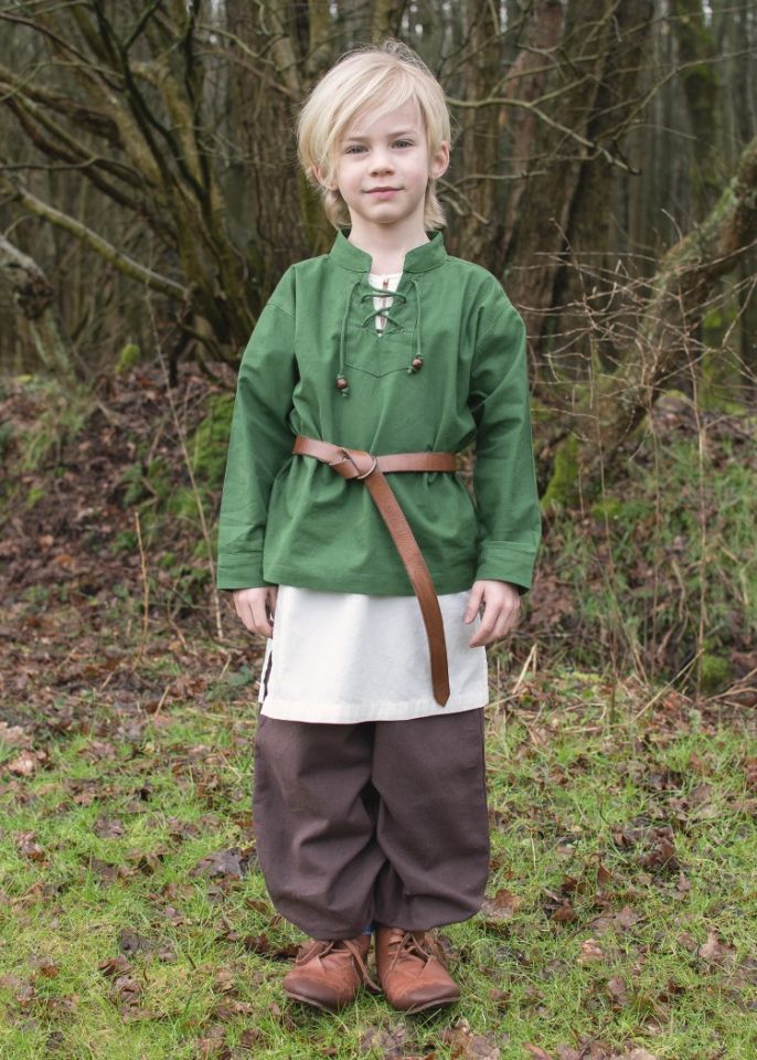 Children's medieval shirt green 128 2