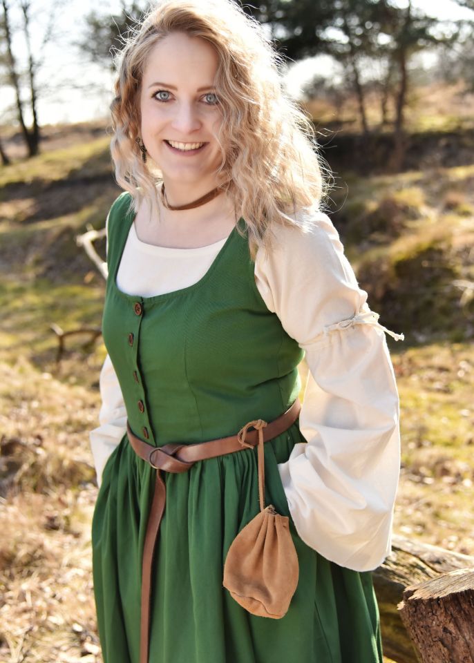 Sleeveless medieval dress Lene green 2