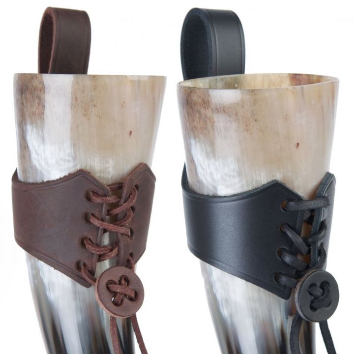 Drinking horn holder for lacing small | brown 2