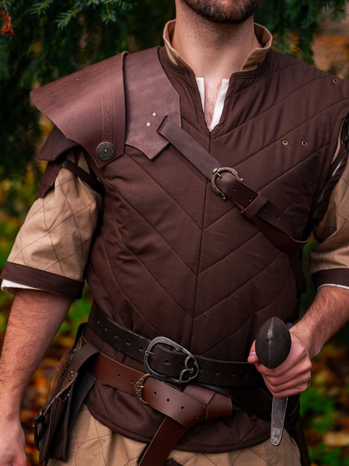 Leather shoulder warrior brown 2