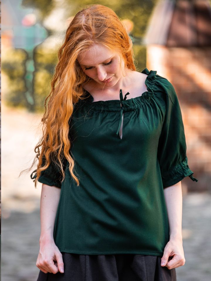 Dark green cotton summer blouse XXXL 2