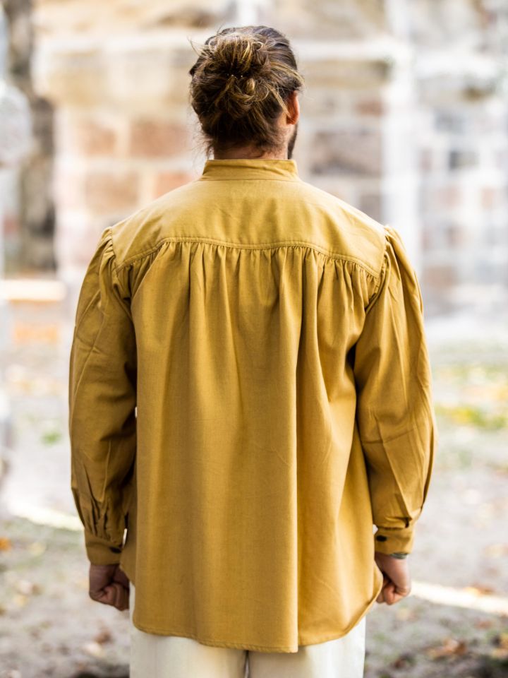 Medieval shirt made from thick honey brown fabric XXXL 2