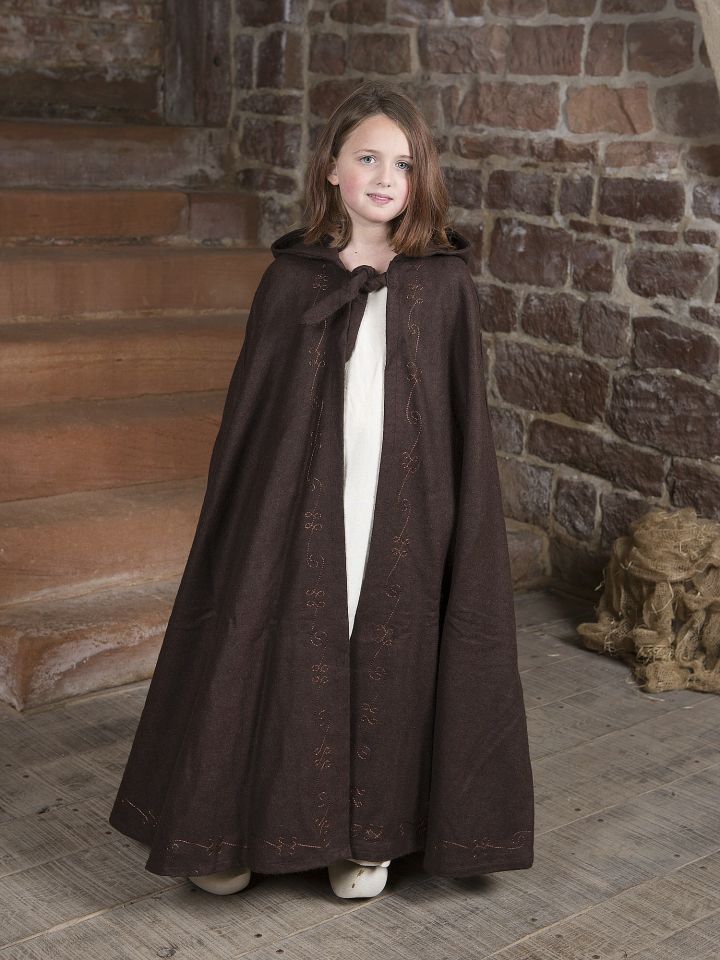 Wool cape for children brown 2