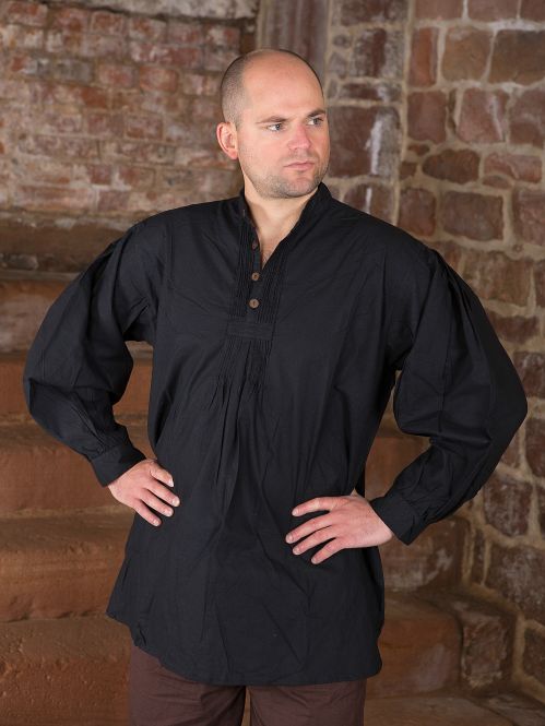 Pintuck shirt with black wooden buttons 2