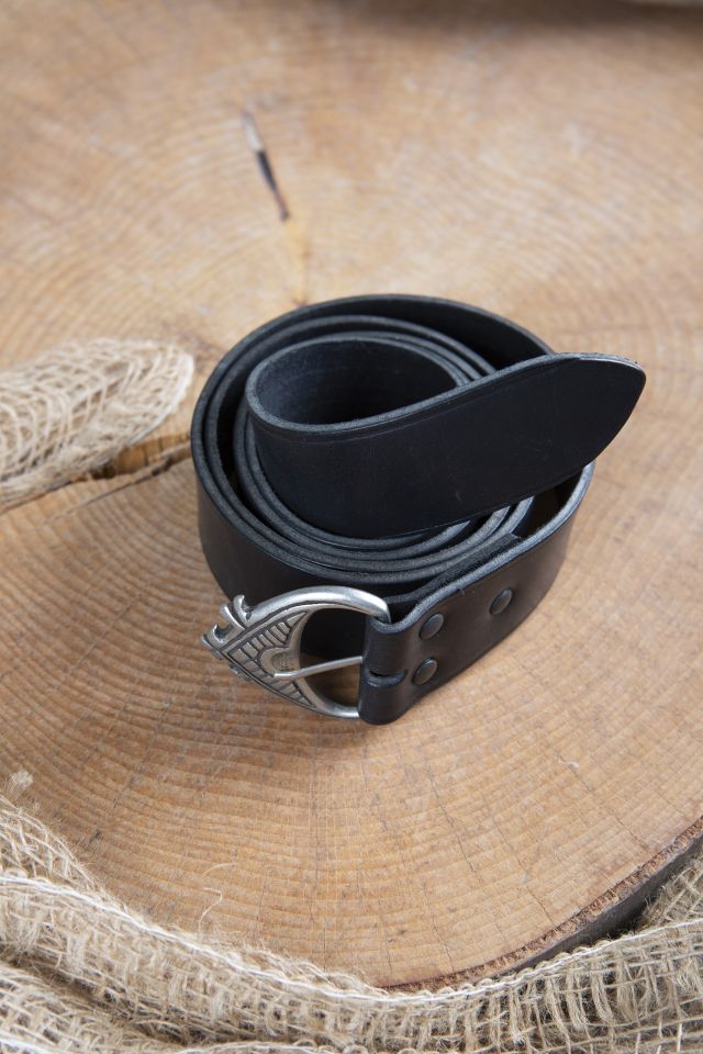 Leather belt black - extra long 2