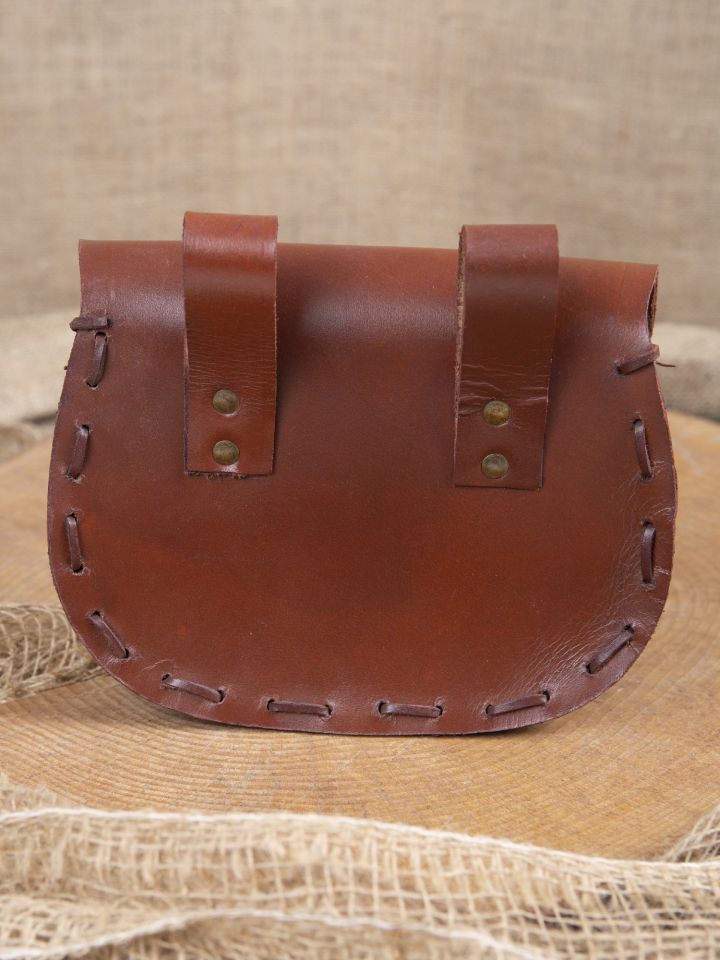 Leather belt pouch with Celtic embossing brown 2