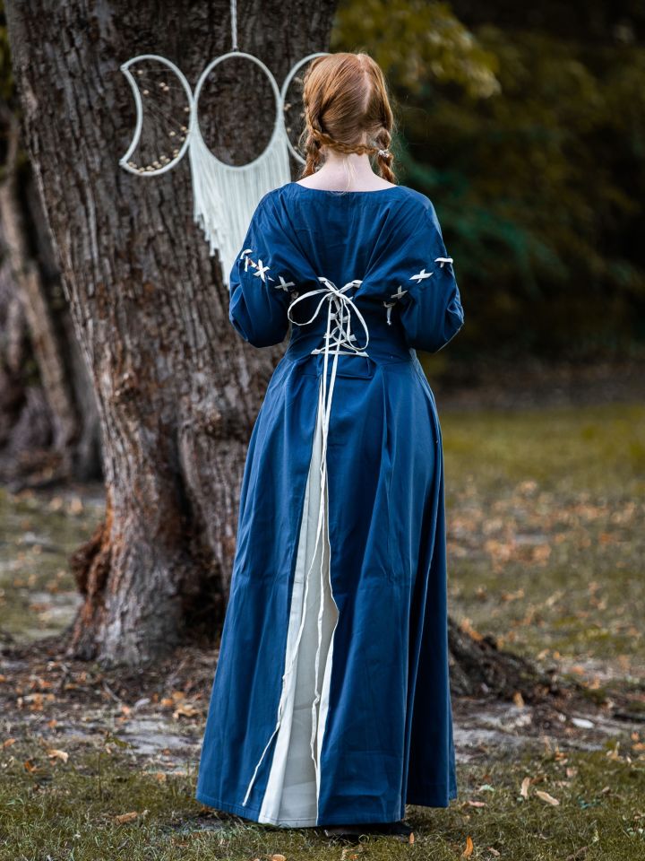 Medieval dress Larina blue-nature L 2