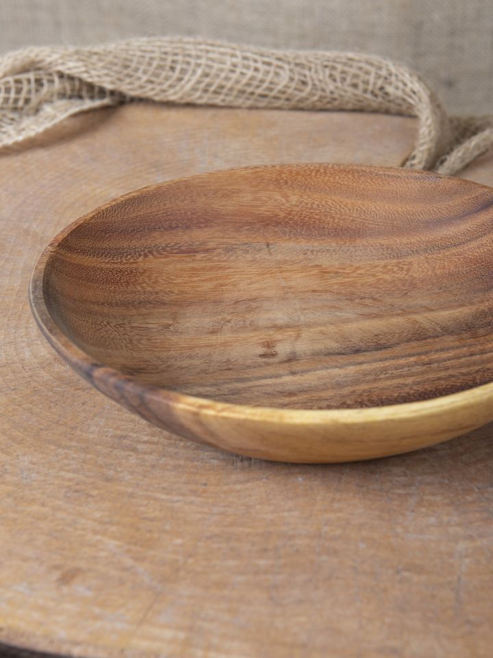 Acacia wood soup plate 2