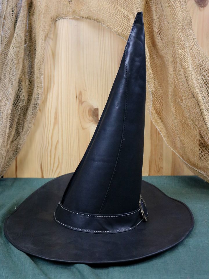 Black leather wizard hat 2