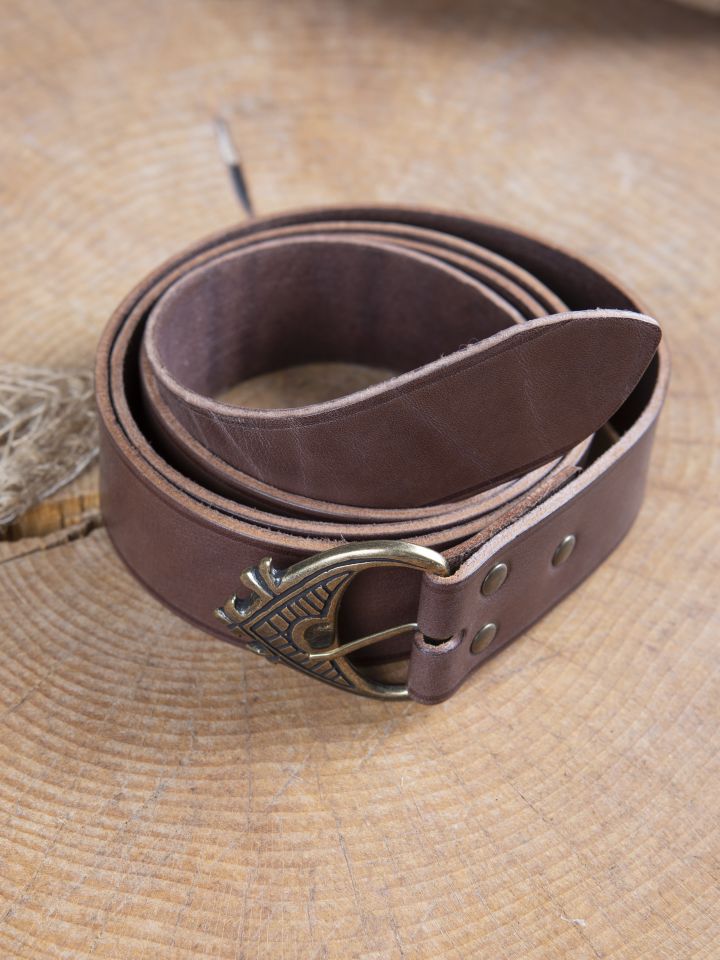 Leather belt brown - extra long 2