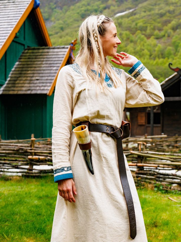 Viking dress Lagertha natural-blue 2