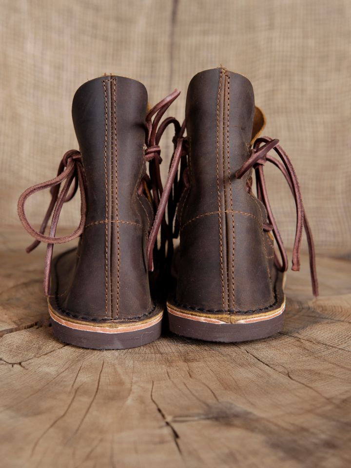 Brown nubuck leather beak shoes 2