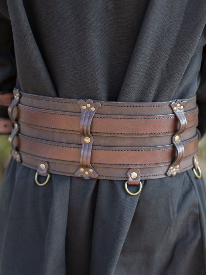 Elegant brown double belt L/XL 2