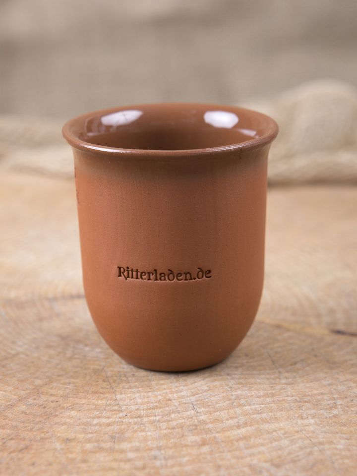 Clay mug 0.1 l with initial "Ritterladen" 2