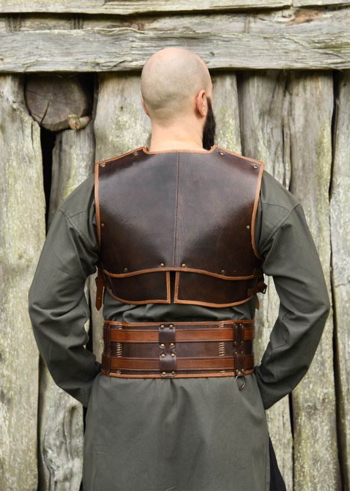 Leather chest protector Arnulf brown 2