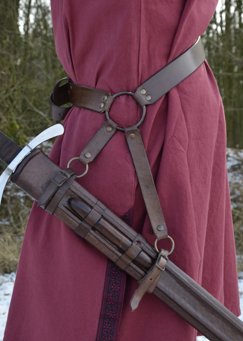 Brown leather sword belt 2