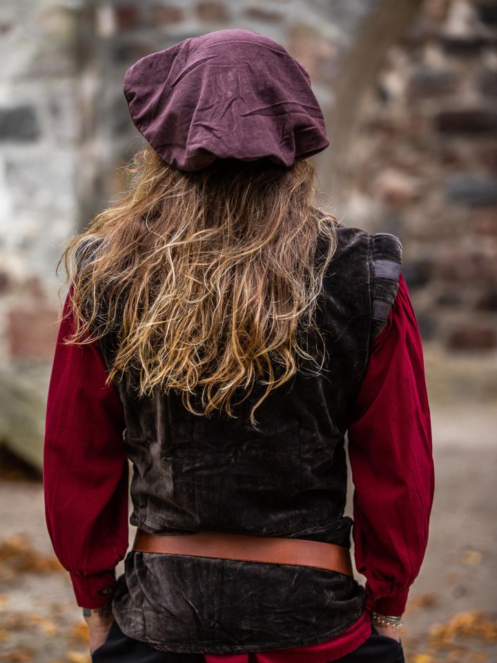 Brown velvet beret 2