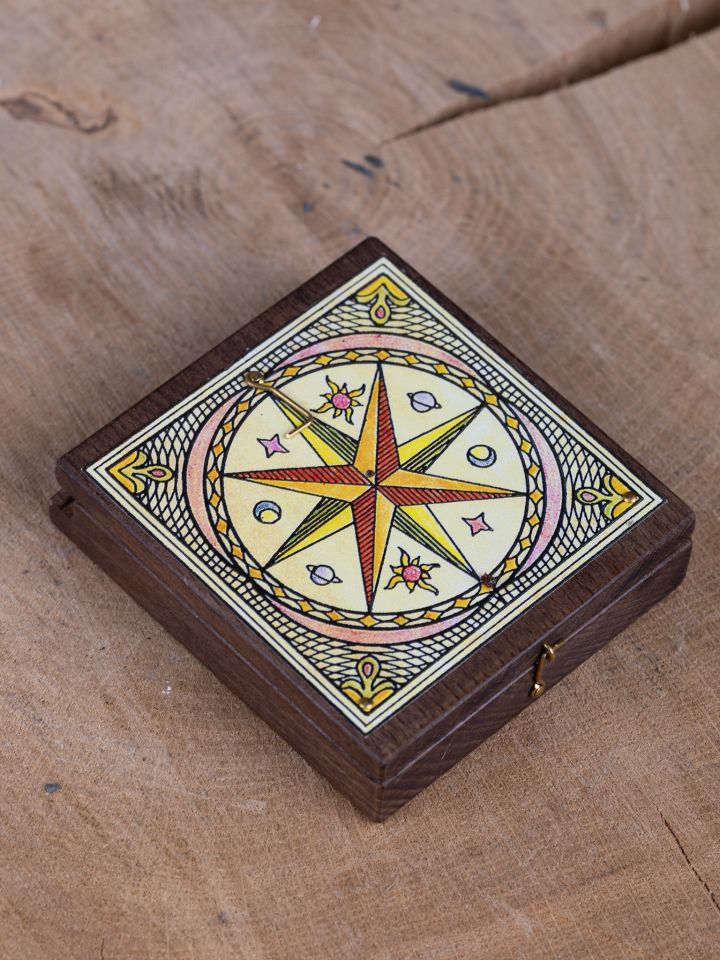 Folding sundial compass rose with compass 2