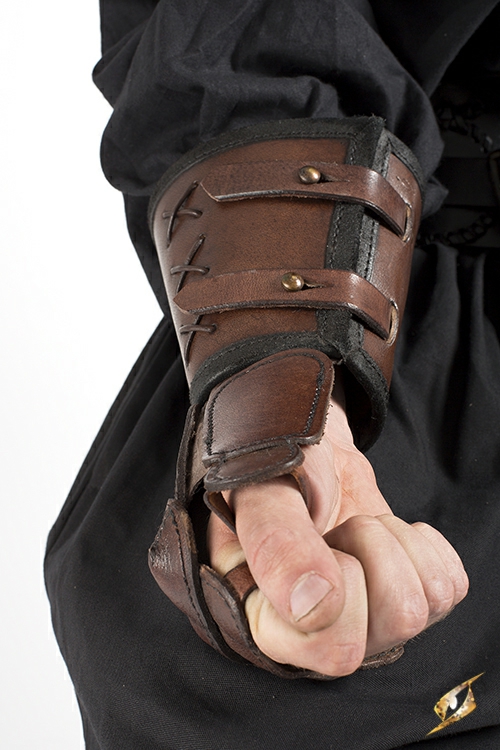 Brown leather gauntlet 2