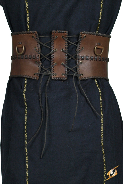 Wide brown leather belt 2