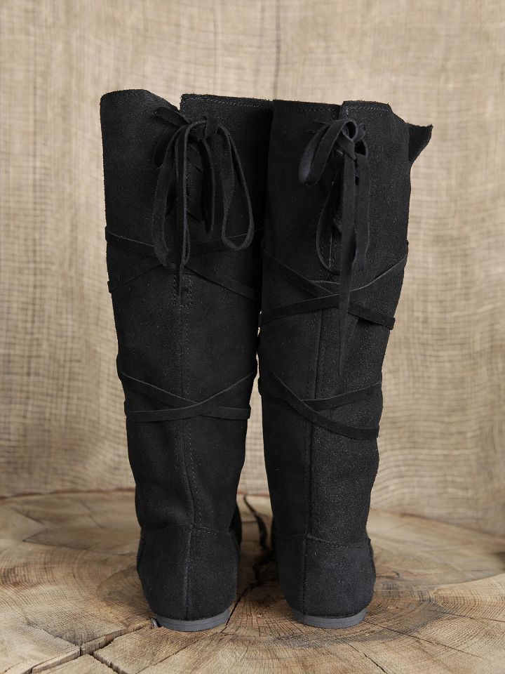 High suede boots black 2