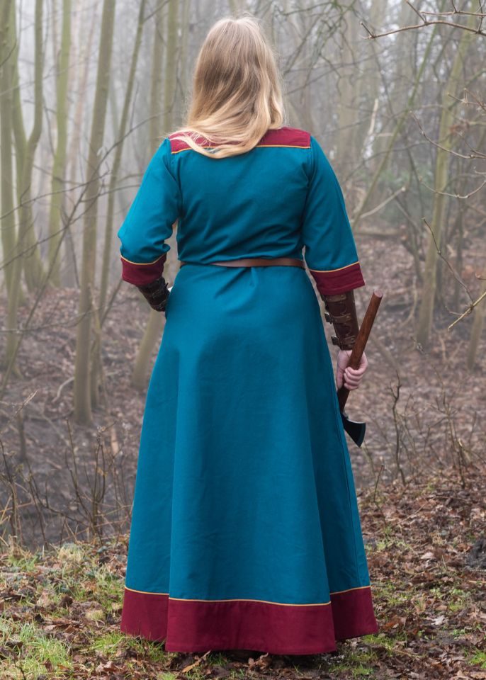 Medieval dress Gesine petrol 2