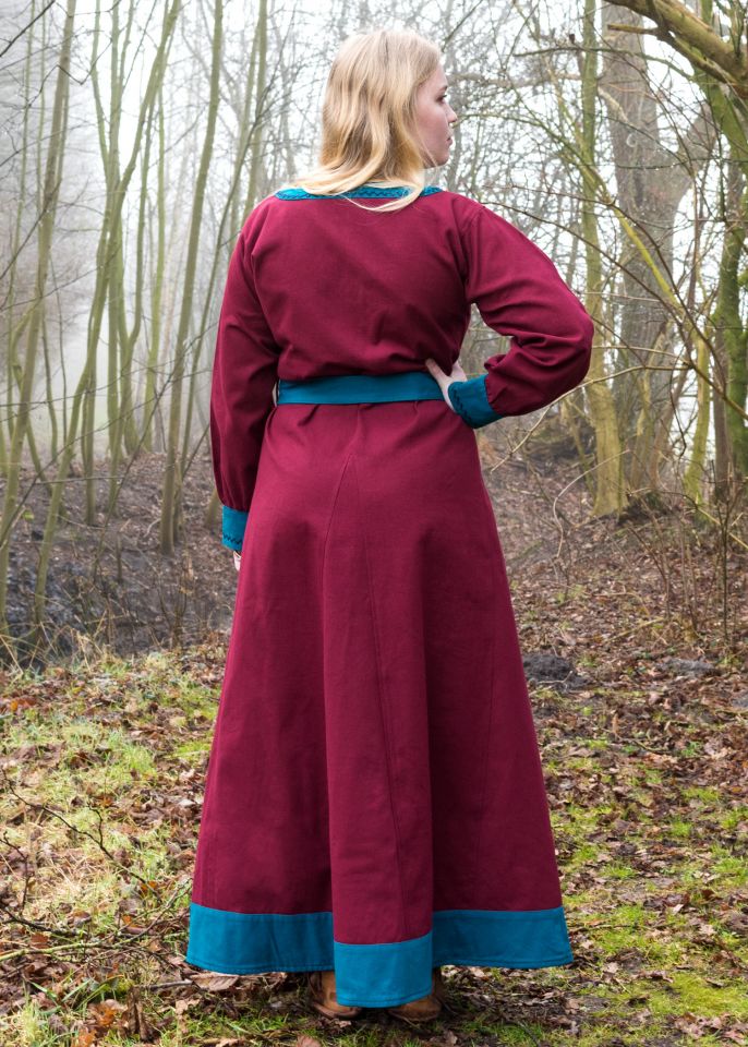 Freydis dress wine red/petrol M 2