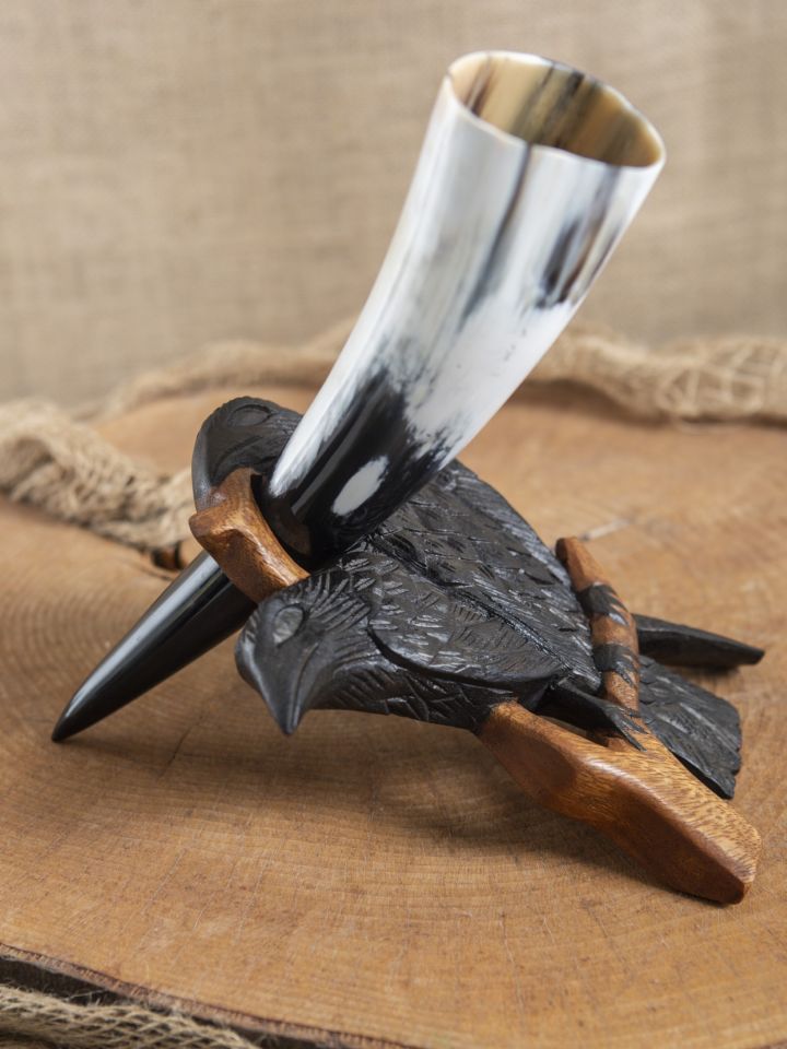 Hugin & Munin drinking horn stand and mural 2