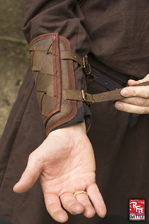 Viking bracers made of brown leather 2