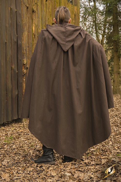 Cape with hood, brown XS/S 2