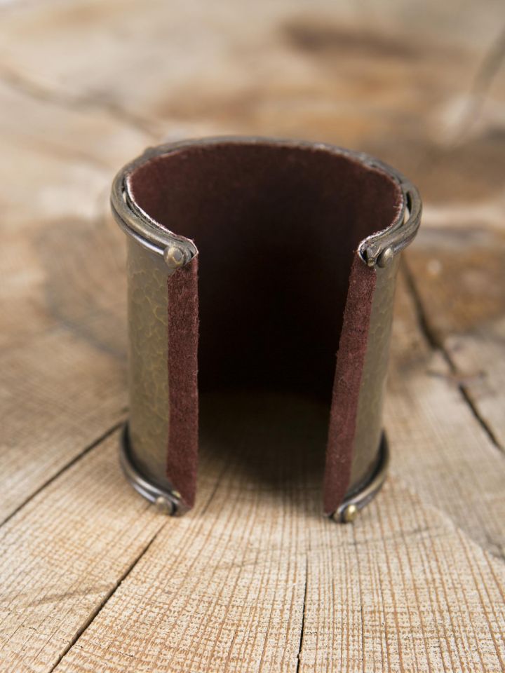 Wide brass bangle with Celtic triskele 2