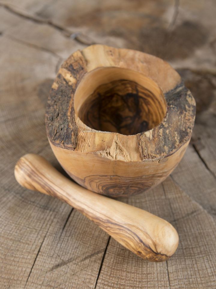 Olive wood mortar large 2